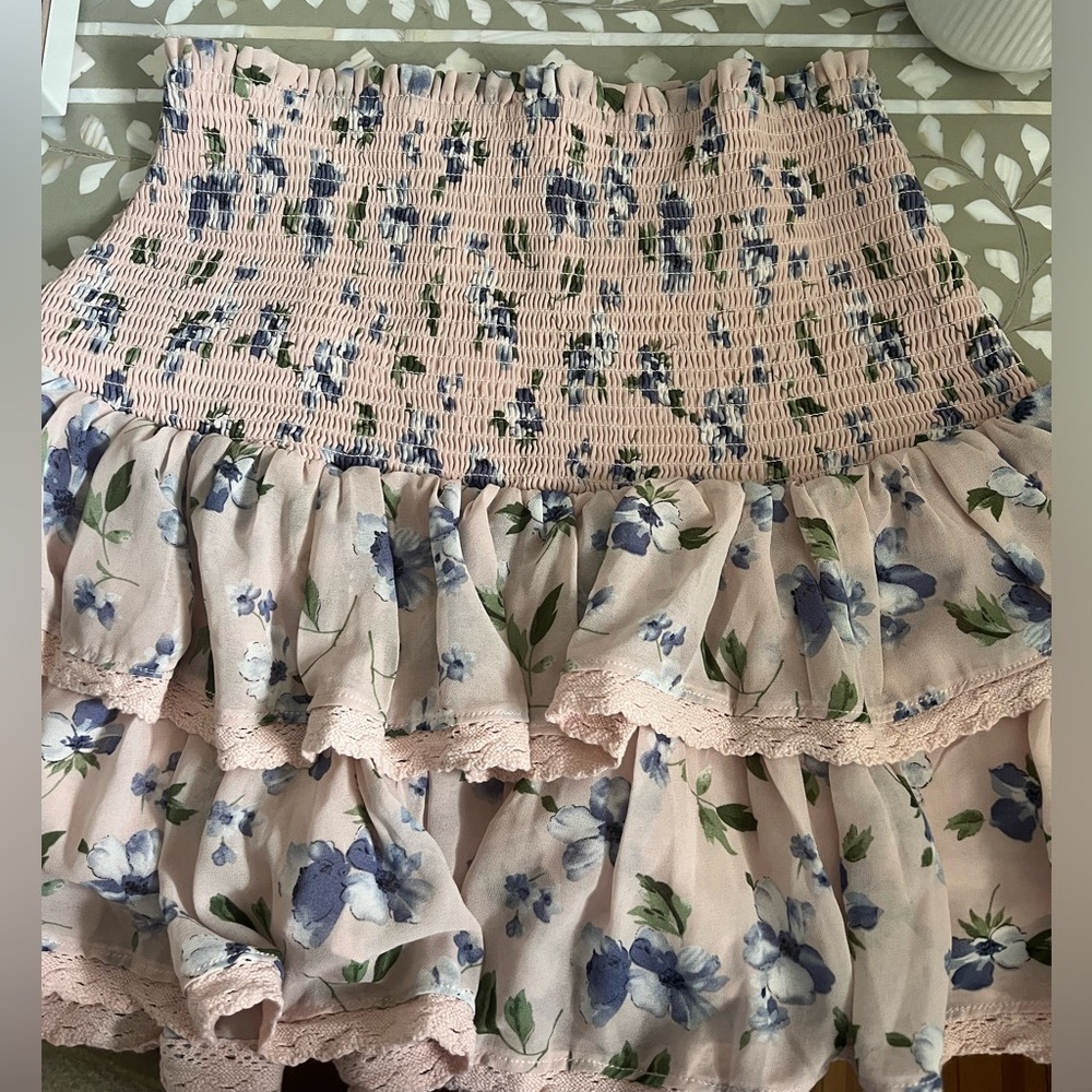 English factory pink and blue skirt
